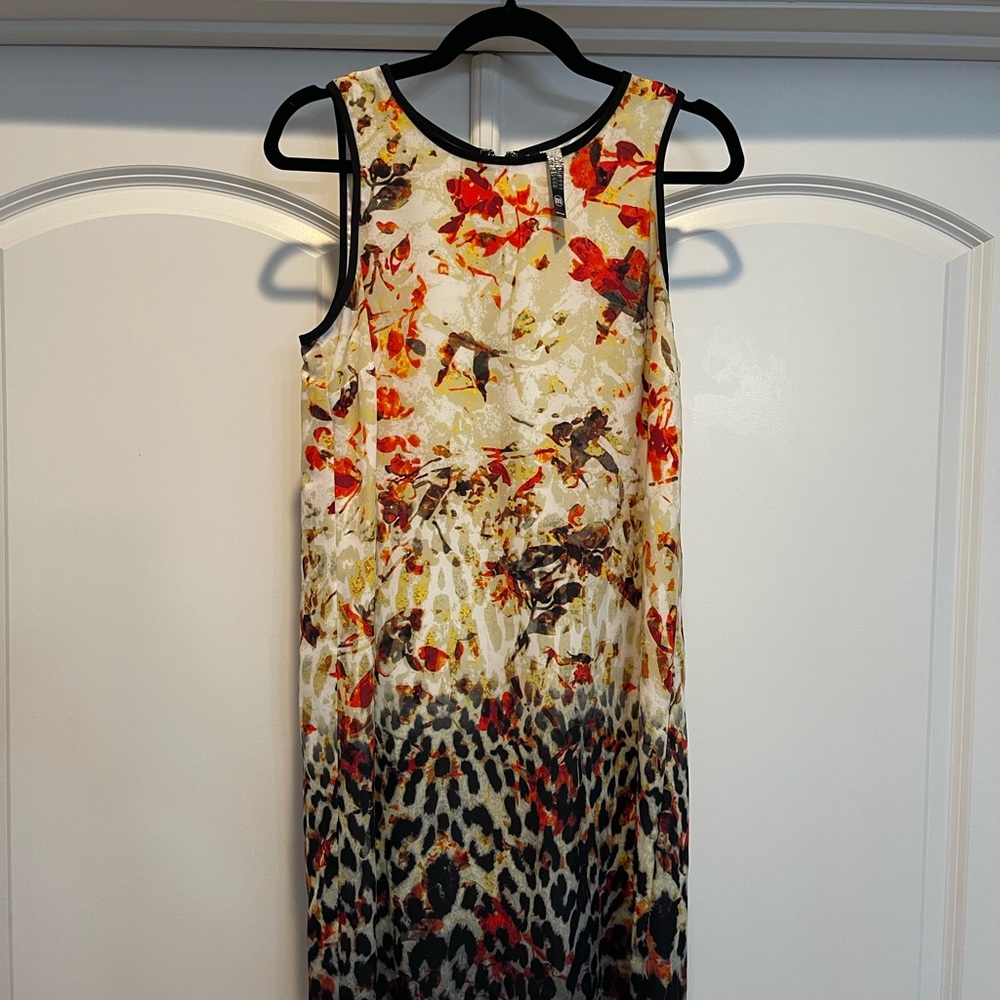 Floral and Animal Print Sleeveless Dress